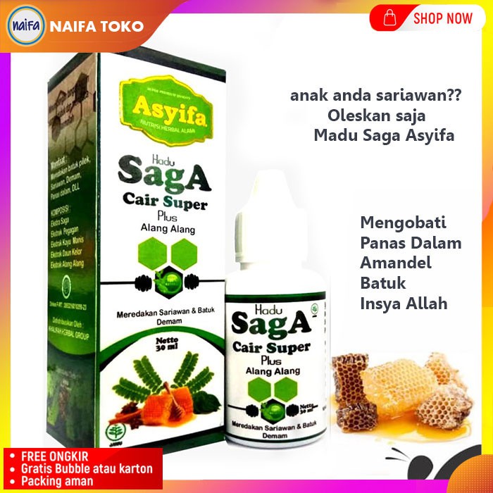 Jual Obat Sariawan Mulut Madu Saga Alang Alang Asyifa Herbal Panas