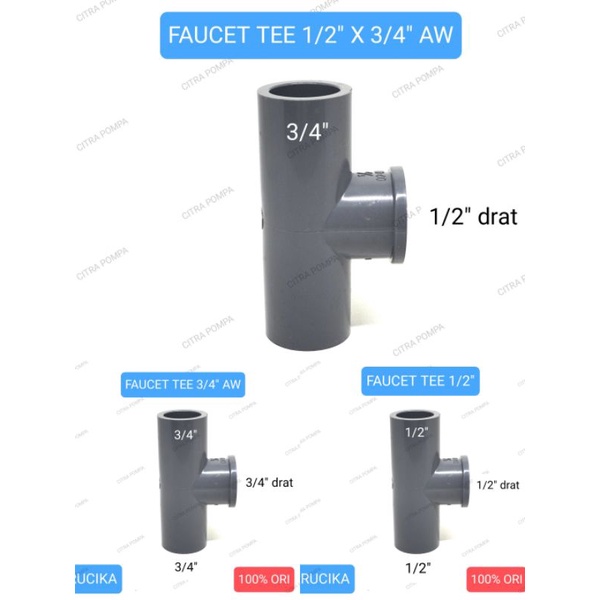 Jual Rucika Tee Drat Aw Faucet Tee Aw Tee Drat