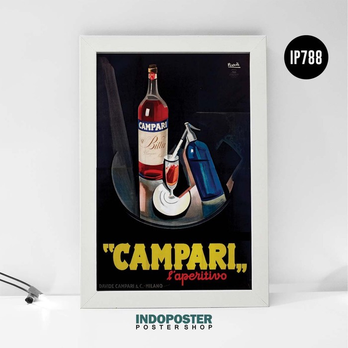 Jual Poster Hiasan Dinding Vintage Retro Ads Campari Pipimoci A