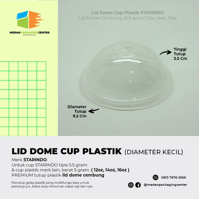 Jual Lid Dome Merk Starindo Tutup Cembung Cup Plastik Starindo DK