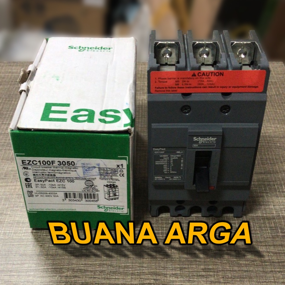 Jual MCCB NFB 3P 50A 10kA EZC100F3050 SCHNEIDER Shopee Indonesia