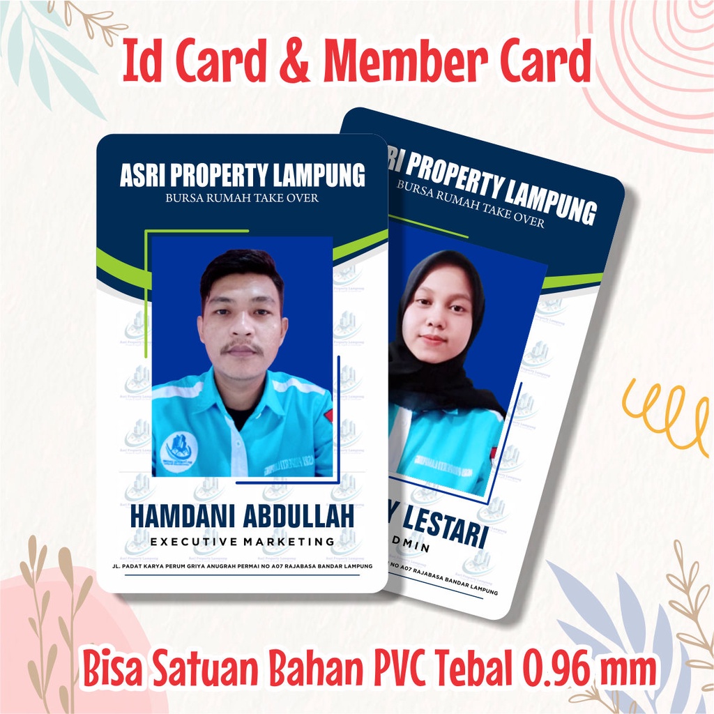 Jual Kartu Id Card Bahan Pvc Ketebalan Mm Cetak Id Card Kartu Member