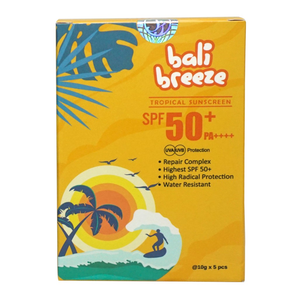 Jual BALI BREEZE SACHET TROPICAL SUNSCREEN SPF 65 10GR 1 BOX ISI 5