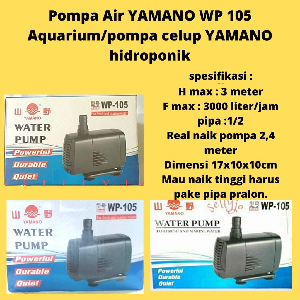 Jual Yamano Wp Pompa Air Celup Aquarium Kolam Hidroponik Shopee