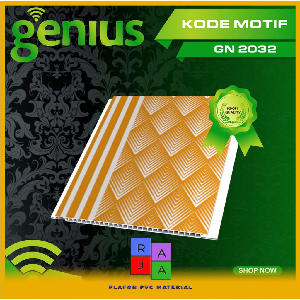 Jual Plafon Pvc Mewah Merk Genius Motif Garis Emas Shopee Indonesia