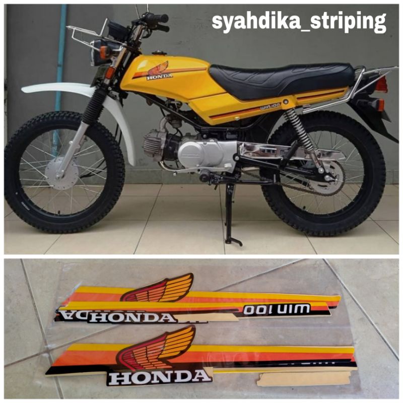 Jual STIKER STRIPING LIS BODY HONDA WIN 100 KUNING Shopee Indonesia