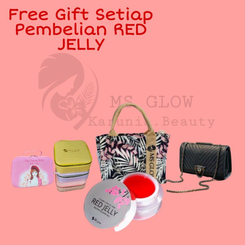 Jual Free Tas Cantik Red Jelly Ms Glow Original Shopee Indonesia