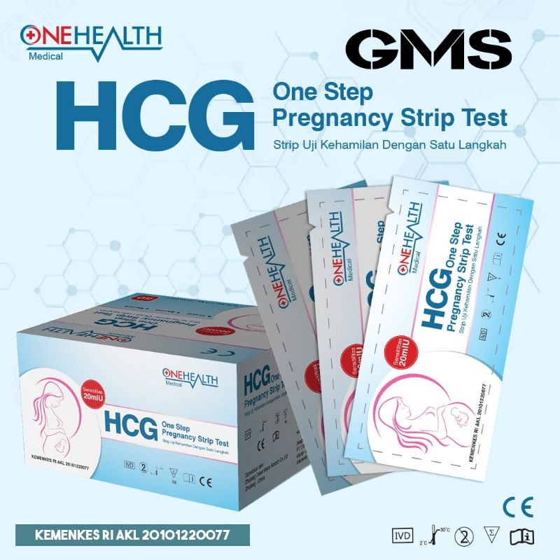 Jual Test Kehamilan Onehealth Per Box Isi 50 Pcs HCG Test Pack Hamil