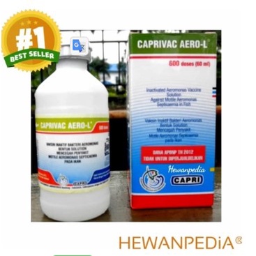 Jual VAKSIN IKAN CAPRIVAC AERO L 600 Dosis 60 Ml Vaksin Bakteri