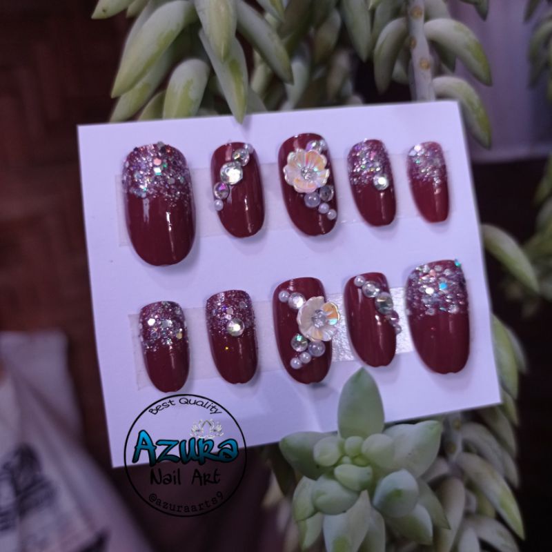 Jual Kuku Palsu Nude Coklat Nail Art Agen Kupal Wedding Homemade