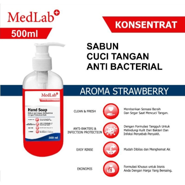 Jual Hand Soap Hand Wash Sabun Cuci Tangan MedLab 500ml Konsentrat