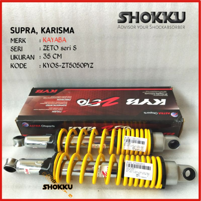 Jual Shock Belakang Supra Karisma Merk Kayaba Zeto Ukuran 35 Cm Warna