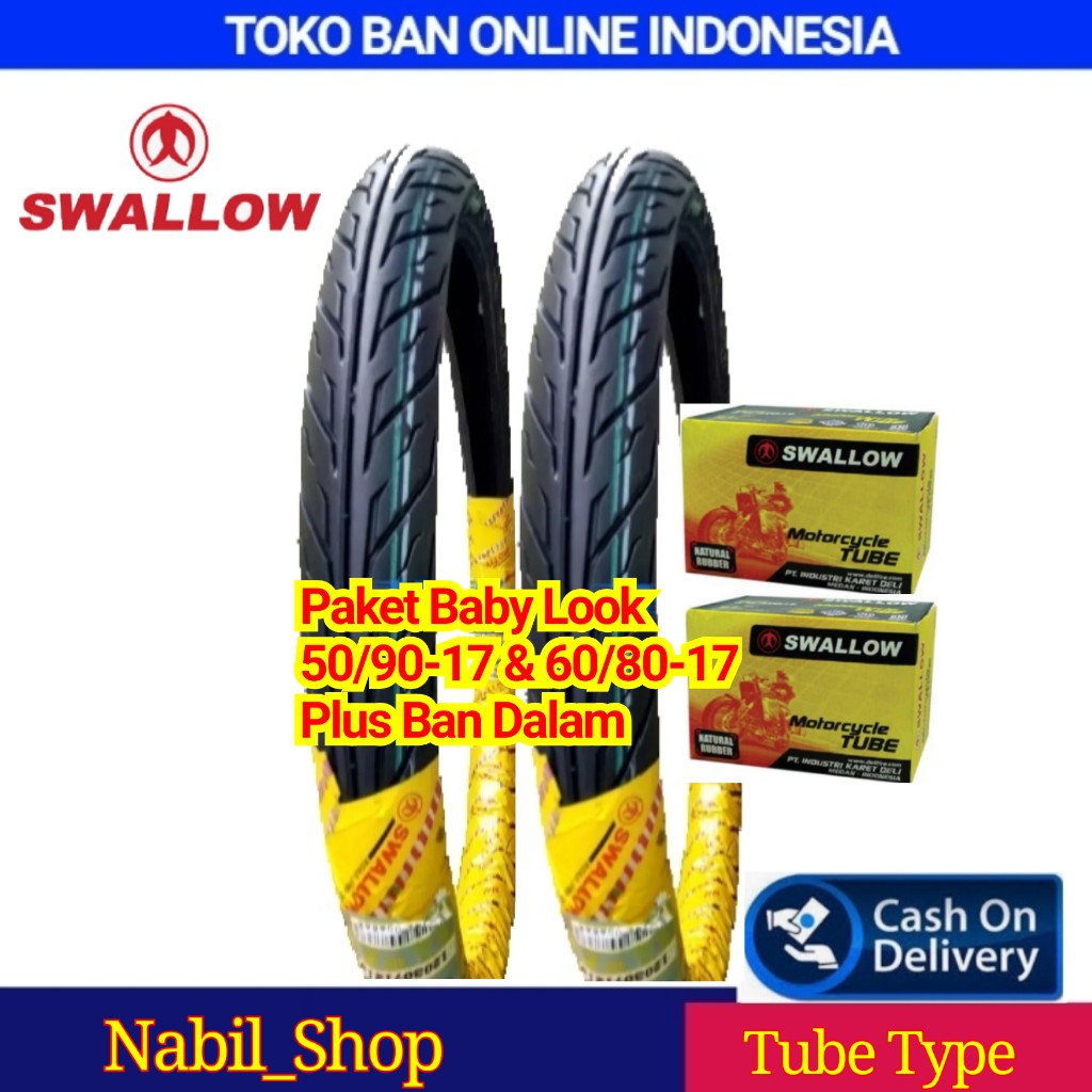 Jual Paket Swallow Sea Hawk Ban Dalam 50 90 17 Dan 60 80 17 Baby Look