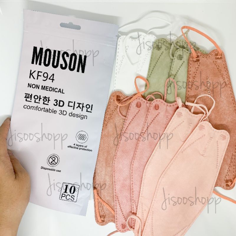 Jual Masker Emboss Mouson Kf Warna Campur Pink Nude Soft Pink Green