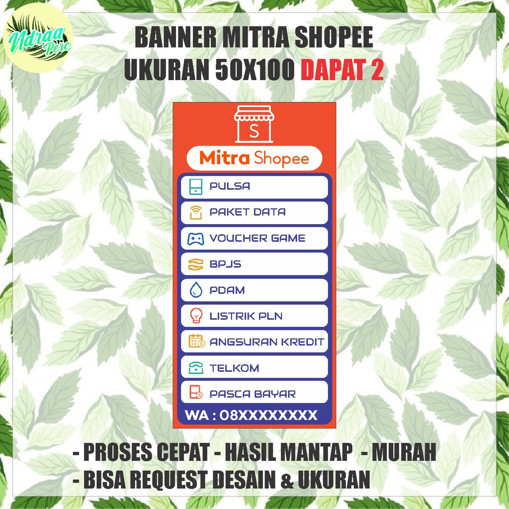 Jual Banner Mitra Shopee Ukuran X Dapat A Shopee Indonesia