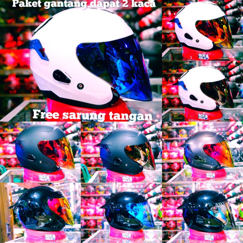 Jual Helm Kyt Kyoto R Solid Seriess Paket Ganteng Kaca Oven Venom