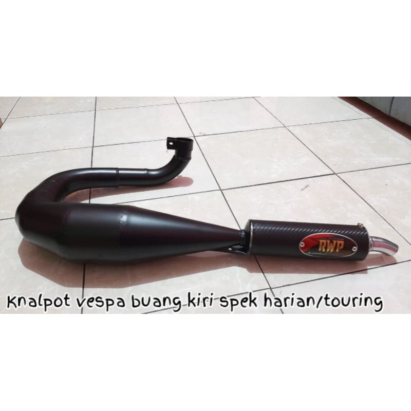 Jual Knalpot Vespa Buang Kiri Spek Harian Silincer Carbon Knalpot Vespa