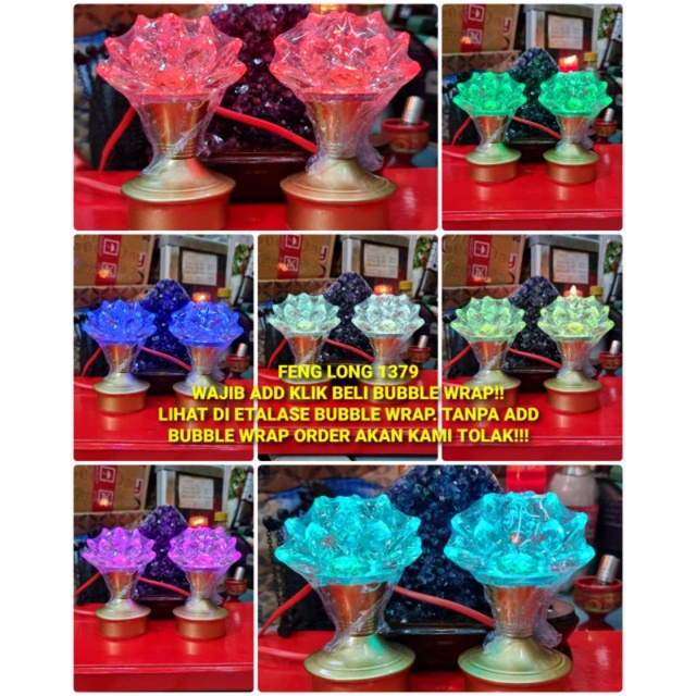 Jual Lampu Altar Lampu Puja TERATAI KRISTAL 7 WARNA 11 Cm Shopee