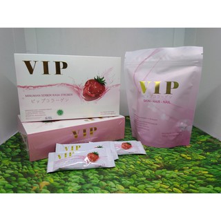 Jual Vip Collagen Minuman Serbuk Rasa Strawberry Box Shopee Indonesia