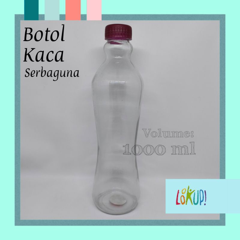 Jual Botol Kaca 1 Liter Tutup Plastik Minuman Botol Kaca 1000ml