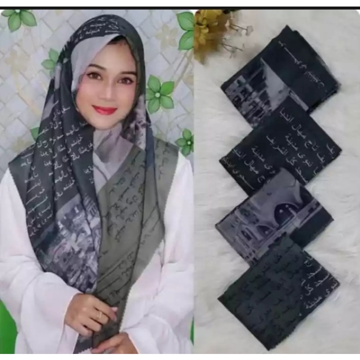 Jual GROSIR Hijab Voal Motif Koran Arab Hijab Motif Koran Jawa