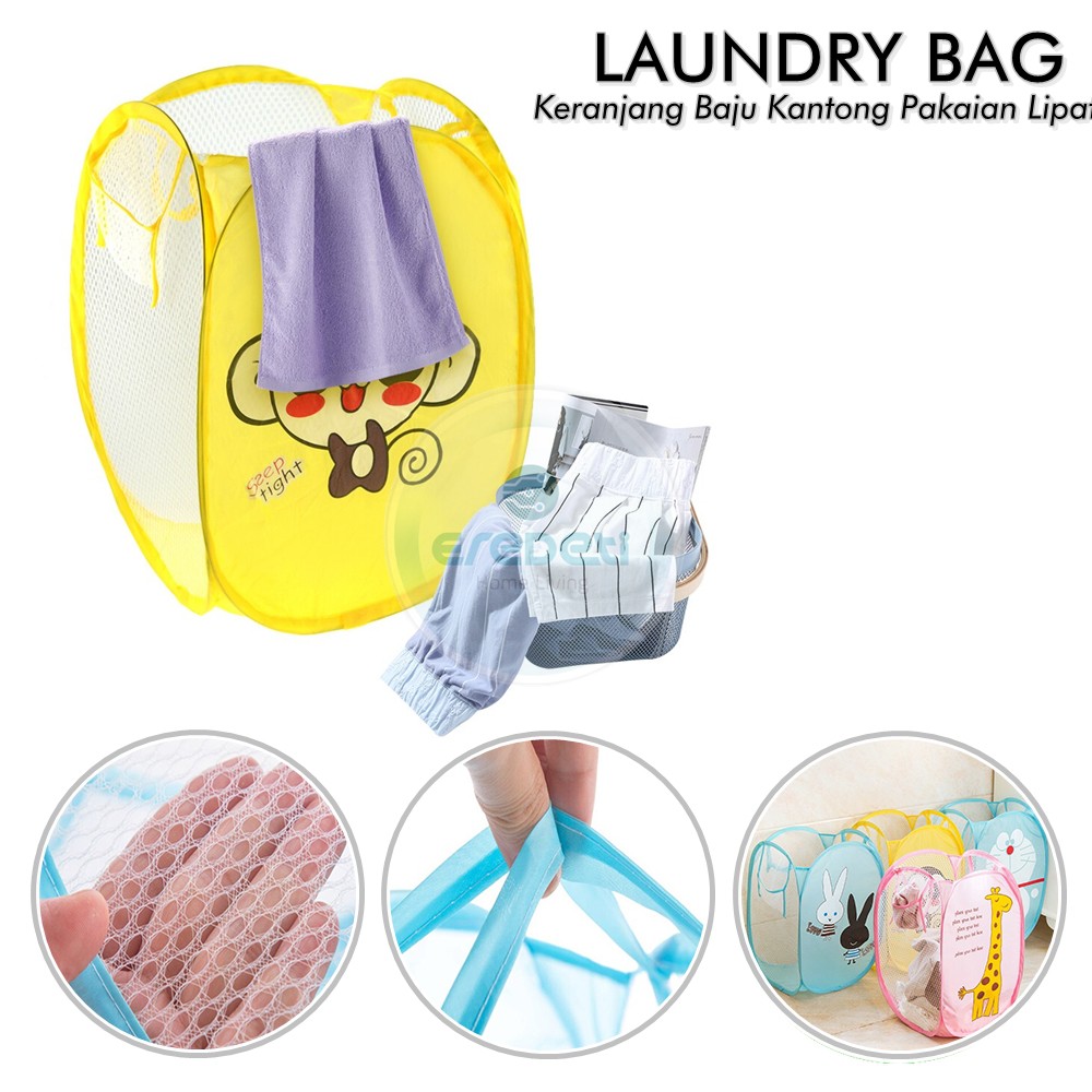 Jual Keranjang Baju Kantong Tempat Pakaian Lipat Laundry Bag Shopee