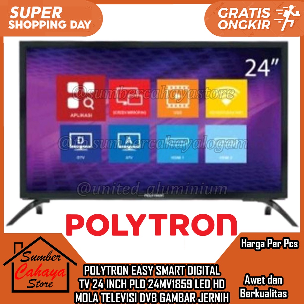 Jual POLYTRON EASY SMART DIGITAL TV 24 IN INCI INCHI INCH PLD 24MV1859