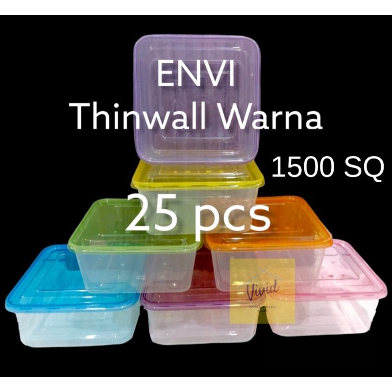 Jual Thinwall Premium Warna Sq Segi Petak Envi Isi Pcs