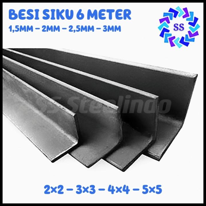 Jual Besi Siku 6 Meter 2X2 3X3 4X4 5X5 2Mm 2 5Mm 3Mm 4Mm Indonesia