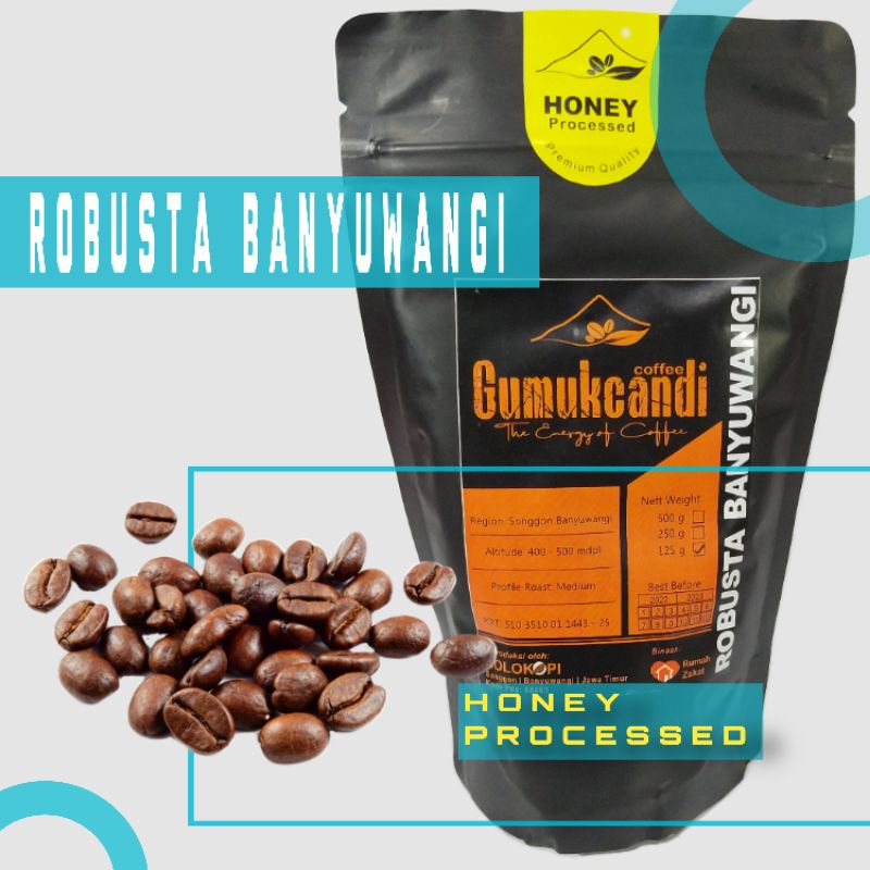 Jual Kopi Robusta Banyuwangi Gumuk Candi Honey Process Asli Robusta