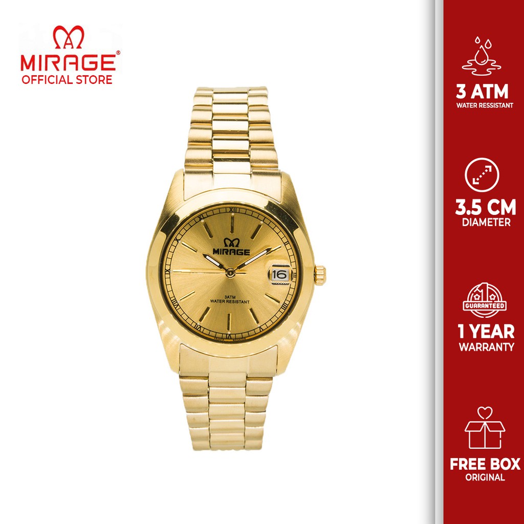 Jual Mirage Watch Official Garansi Tahun Premium Gold Jam Tangan Pria