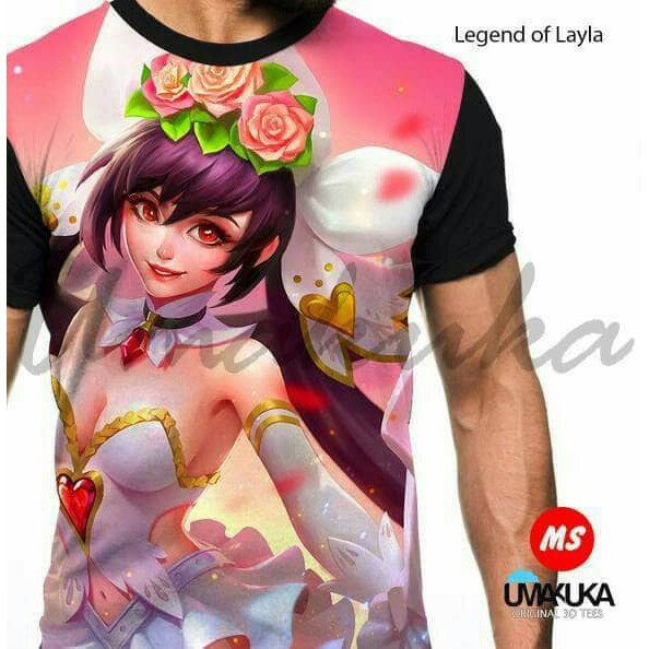 Jual Baju Kaos 3D ML Layla New Skin Karakter Mobile Legends Umakuka