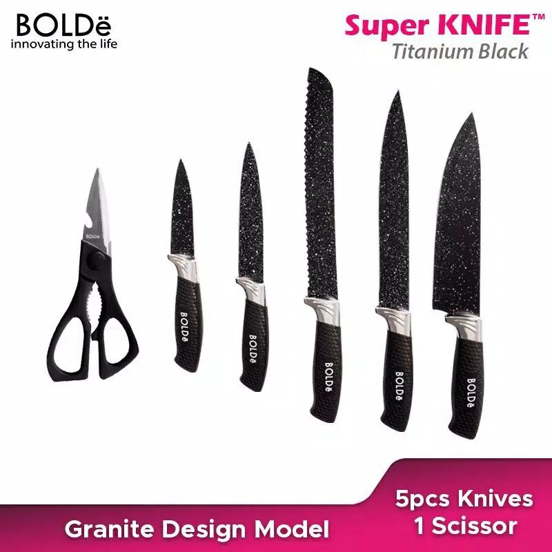 Jual Bolde Super Knife Pisau Set Granito Titanium Black Shopee Indonesia