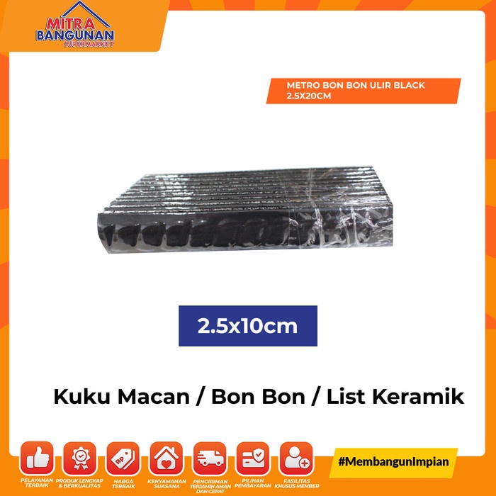 Jual List Keramik Bonbon Kuku Macan Ulir Metro Black X Cm Indonesia