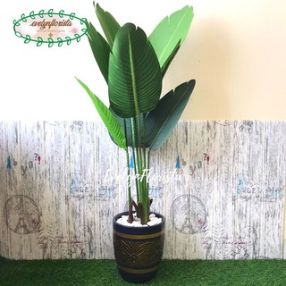 Jual Pohon Daun Pisang Latex Artificial Pot Elegan Vintage Hitam