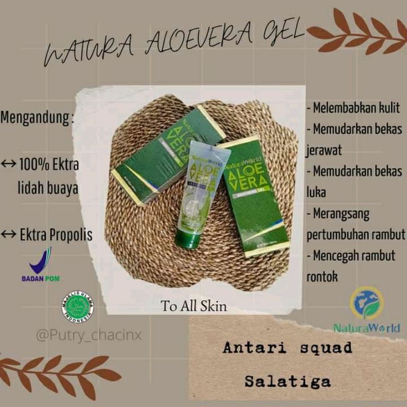 Jual Natura Aloe Vera Soothing Gel ORI Indonesia Shopee Indonesia