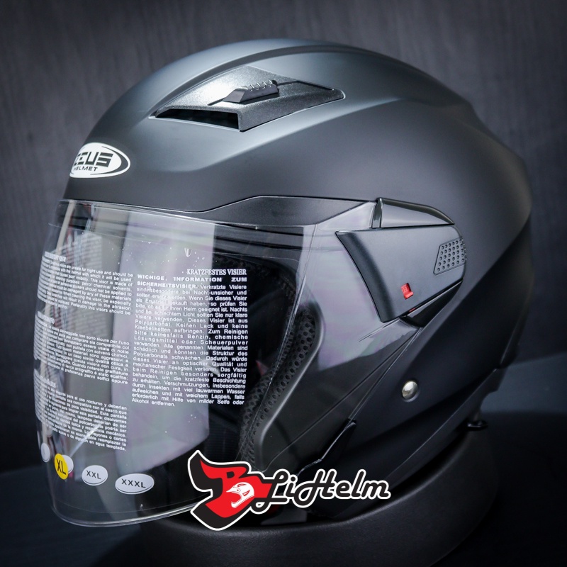 Jual HELM ZEUS ZS 611 BLACK DOFF ZS611 HALF FACE HELMET DOUBLE