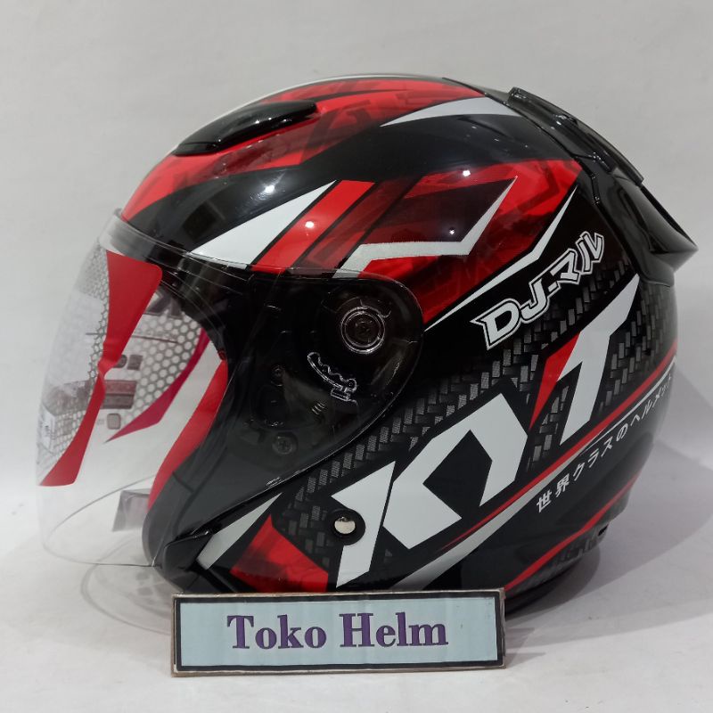 Jual Helm Kyt Half Face Kyt Dj Maru Black Red Size M L Xl Shopee