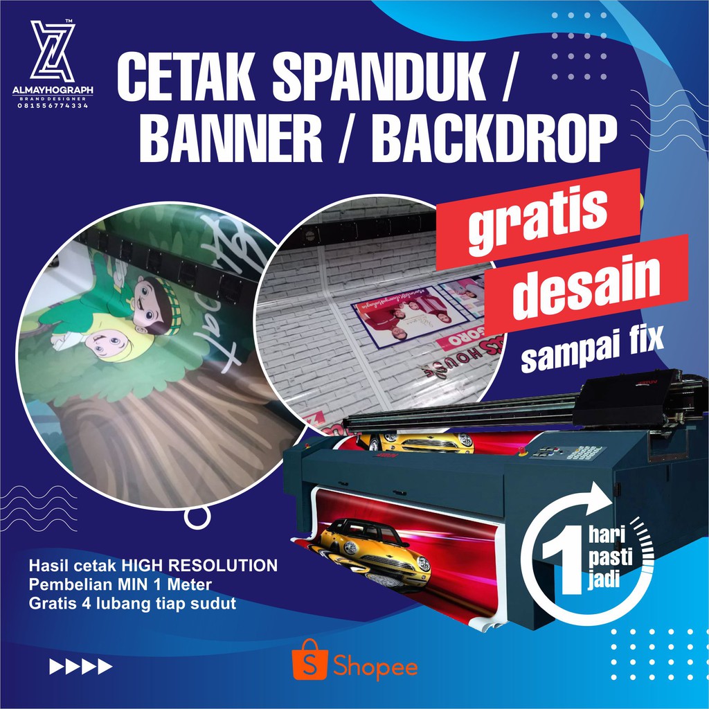 Jual Cetakan Tajam Free Design Cetak Spanduk Banner Backdrop