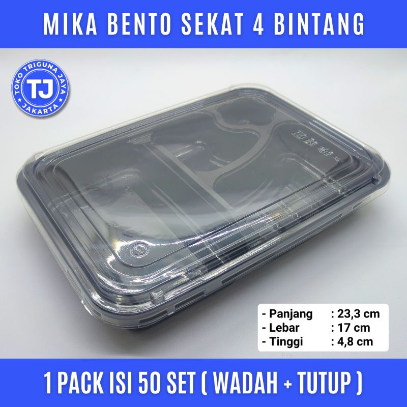 Jual Mika Bento Sekat 4 Tray Bento Bintang Box Bento Tempat Makanan