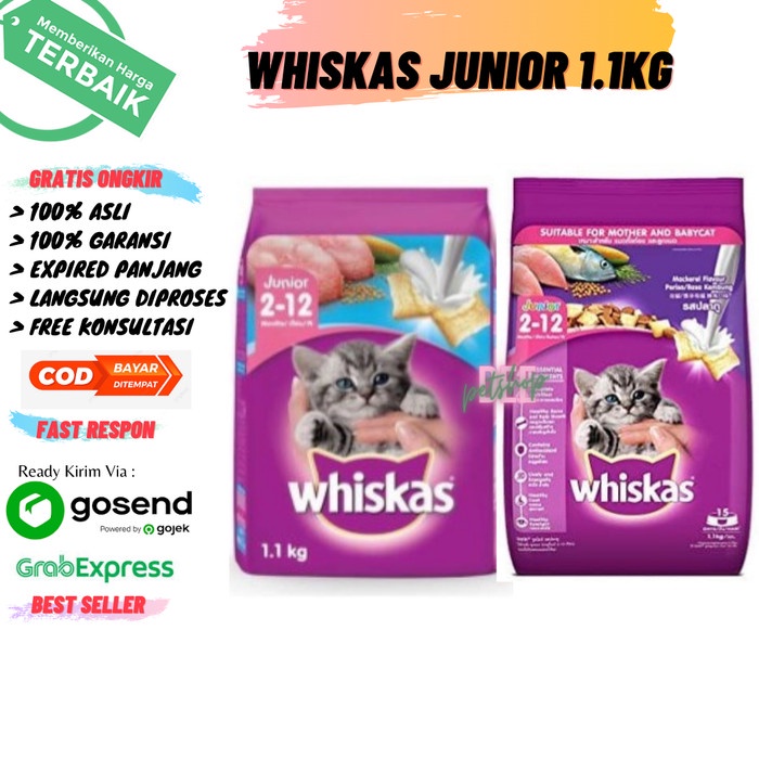 Jual Whiskas Wiskas Junior Ocean Fish 1 1kg Makanan Kering Kucing Cat