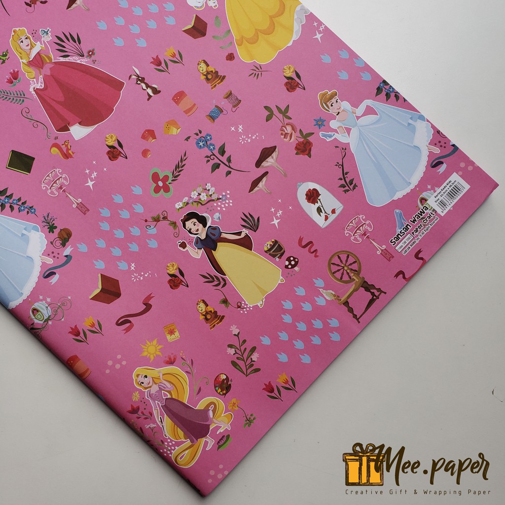 Jual Kertas Kado Sansan Wawa Motif Princess 13 Pink Bungkus