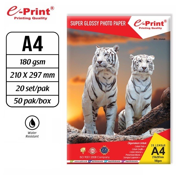 Jual Kertas Print E Print Super Glossy Photo Paper A Gsm Lembar