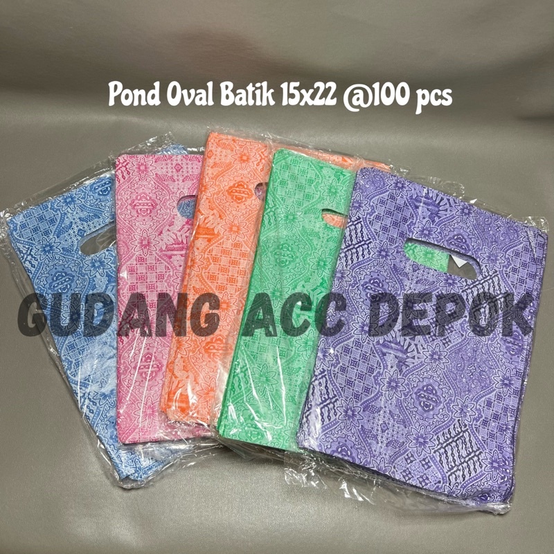 Jual HD Plastik Oval Motif Batik Plastik Online 15x22 Isi 100 Lembar