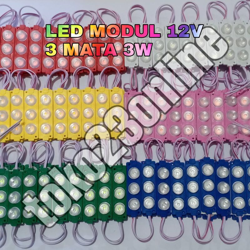 Jual LED MODULE LED 3 MATA JUMBO BESAR 12V 3W LED MODUL LED