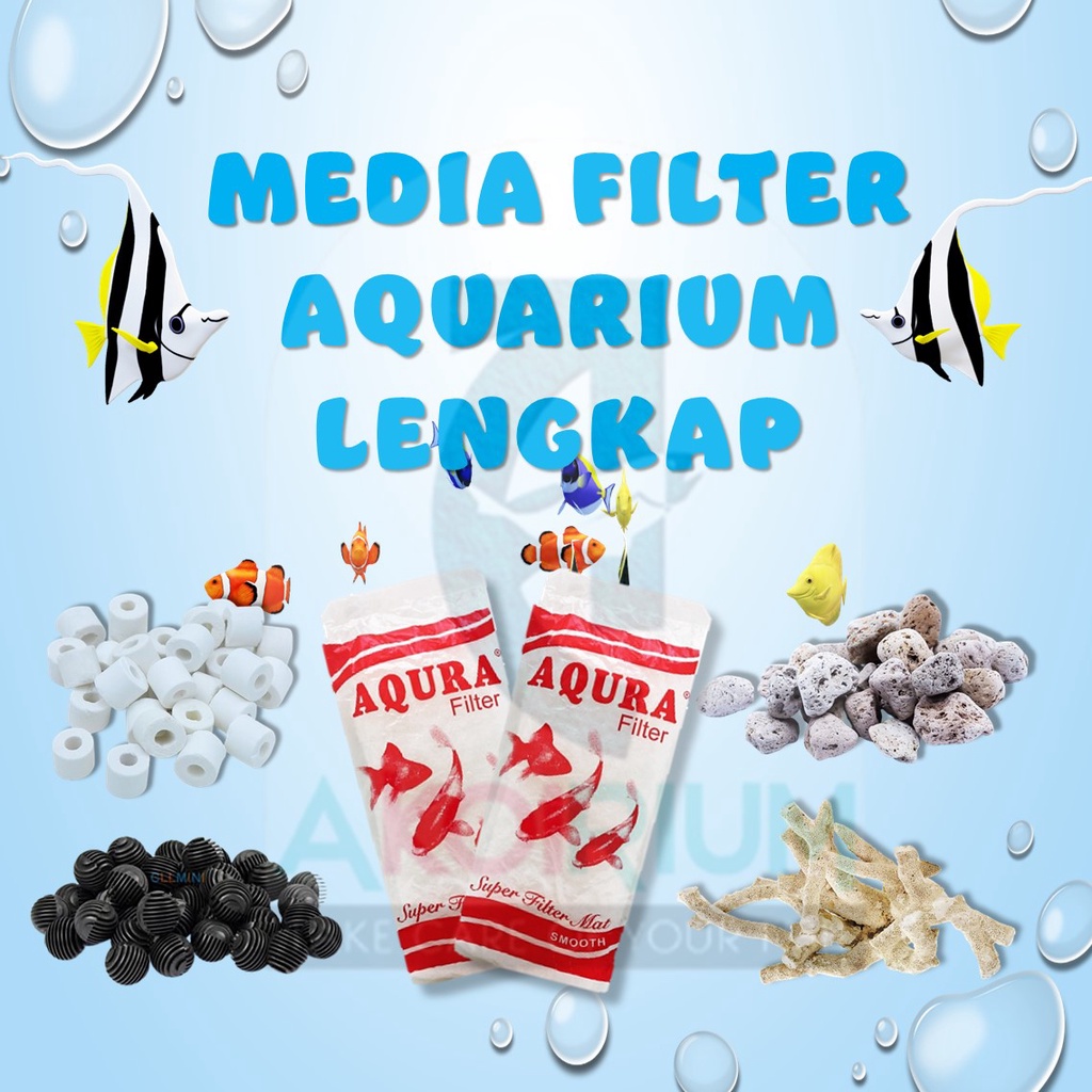 Jual Media Filter Aquarium Paket Lengkap Bio Ring Bio Ball Karang Jahe