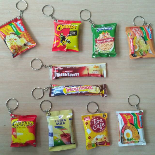 Jual Gantungan Kunci Miniatur Snack Gantungan Kunci Snack Shopee