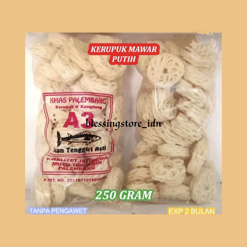 Jual Kerupuk Mawar Kemplang Mawar Putih Khas Palembang Gr Shopee