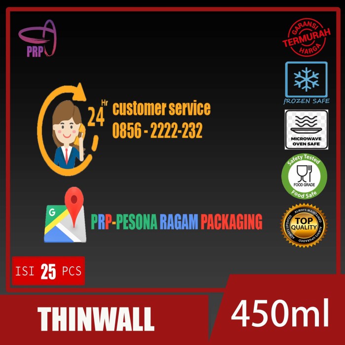 Jual Makan Peralatan Paket Thinwall 450ml Microwave Food Grade 5