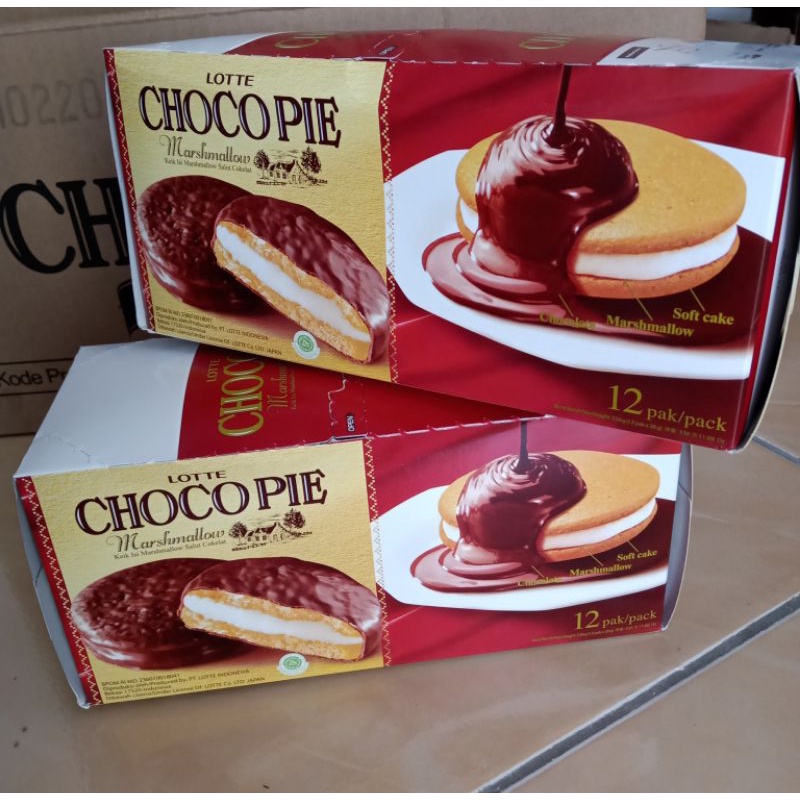 Jual Lotte Chocopie Marshmallow Box Isi 12 Pack Shopee Indonesia